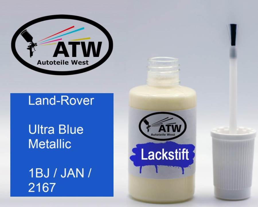 Land-Rover, Ultra Blue Metallic, 1BJ / JAN / 2167: 20ml Lackstift, von ATW Autoteile West.